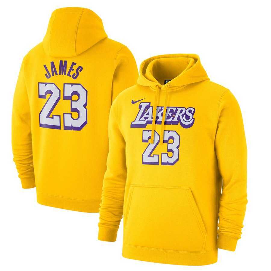 Los Angeles Lakers 23 LeBron James Nike 2019-20 City Edition Name & Number Pullover Hoodie Gold,We sell and wholesale Los Angeles Lakers 23 LeBron James Nike 2019-20 City Edition Name & Number Pullover Hoodie Gold on line form chian!